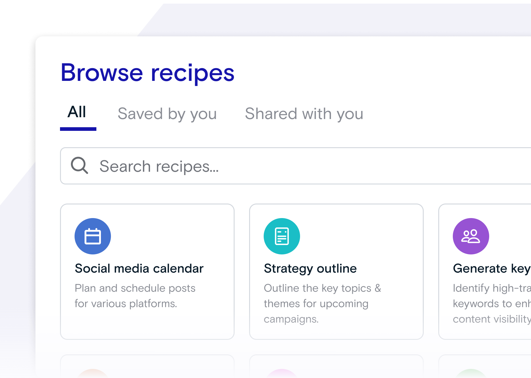 Recipe-Based Workflows